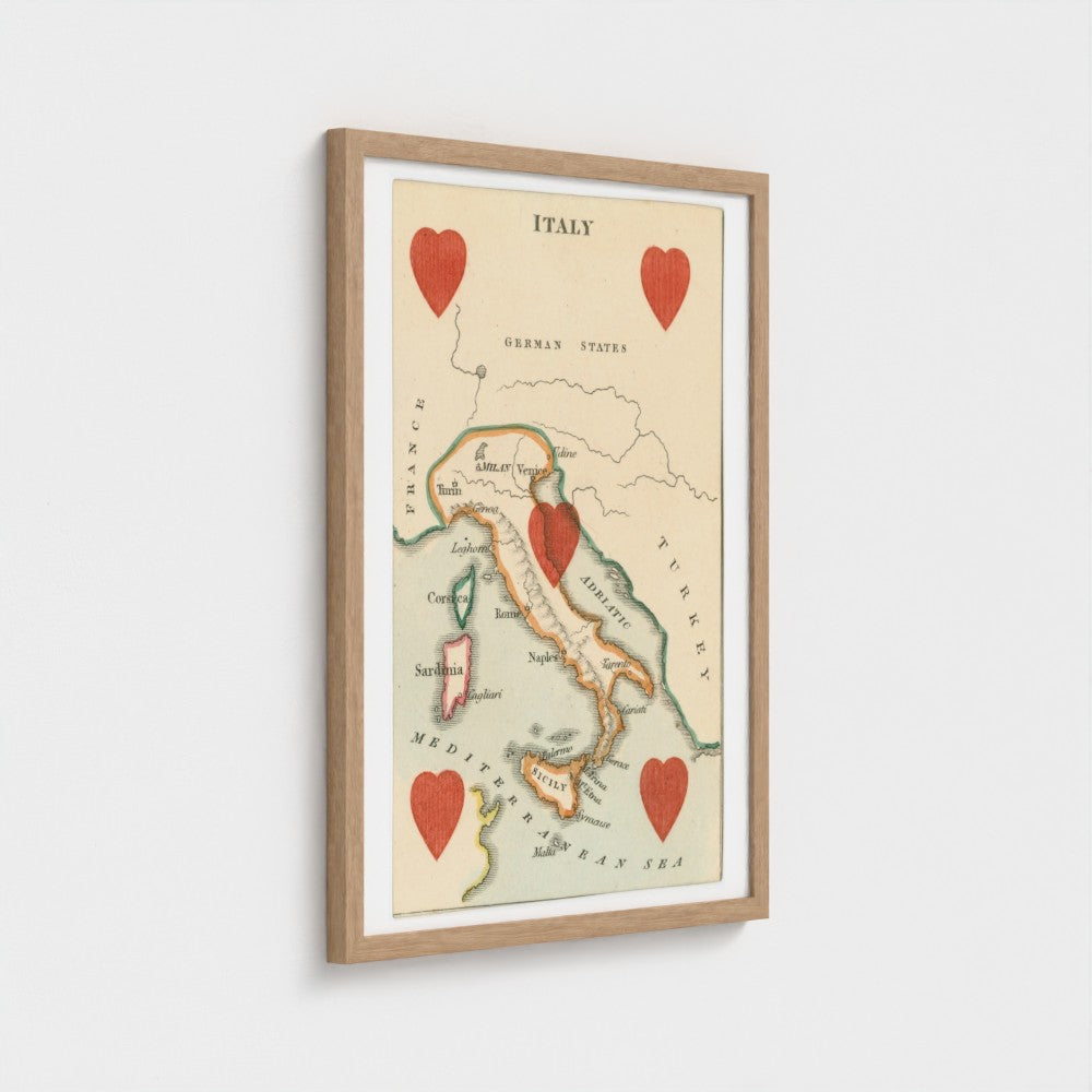 Vintage Italian playing card print (c1850s) by William and Henry Rock