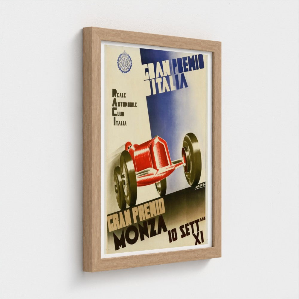 Vintage Monza Gran Premio poster print (c1930s) by Enzo Forlivesi Montanari