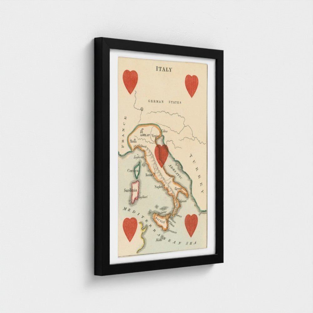 Vintage Italian  playing card print (c1850s) by William and Henry Rock