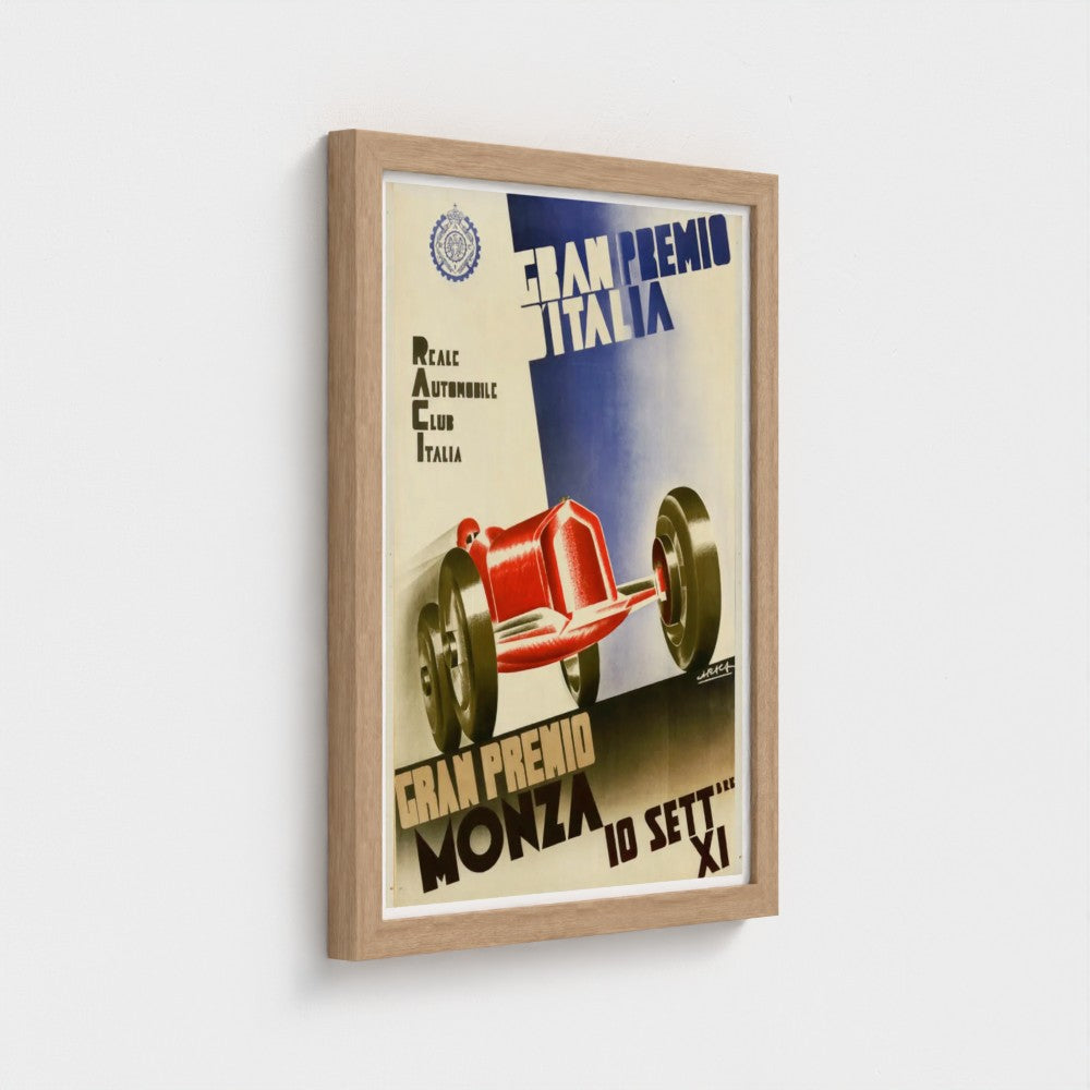 Vintage Monza Gran Premio poster print (c1930s) by Enzo Forlivesi Montanari