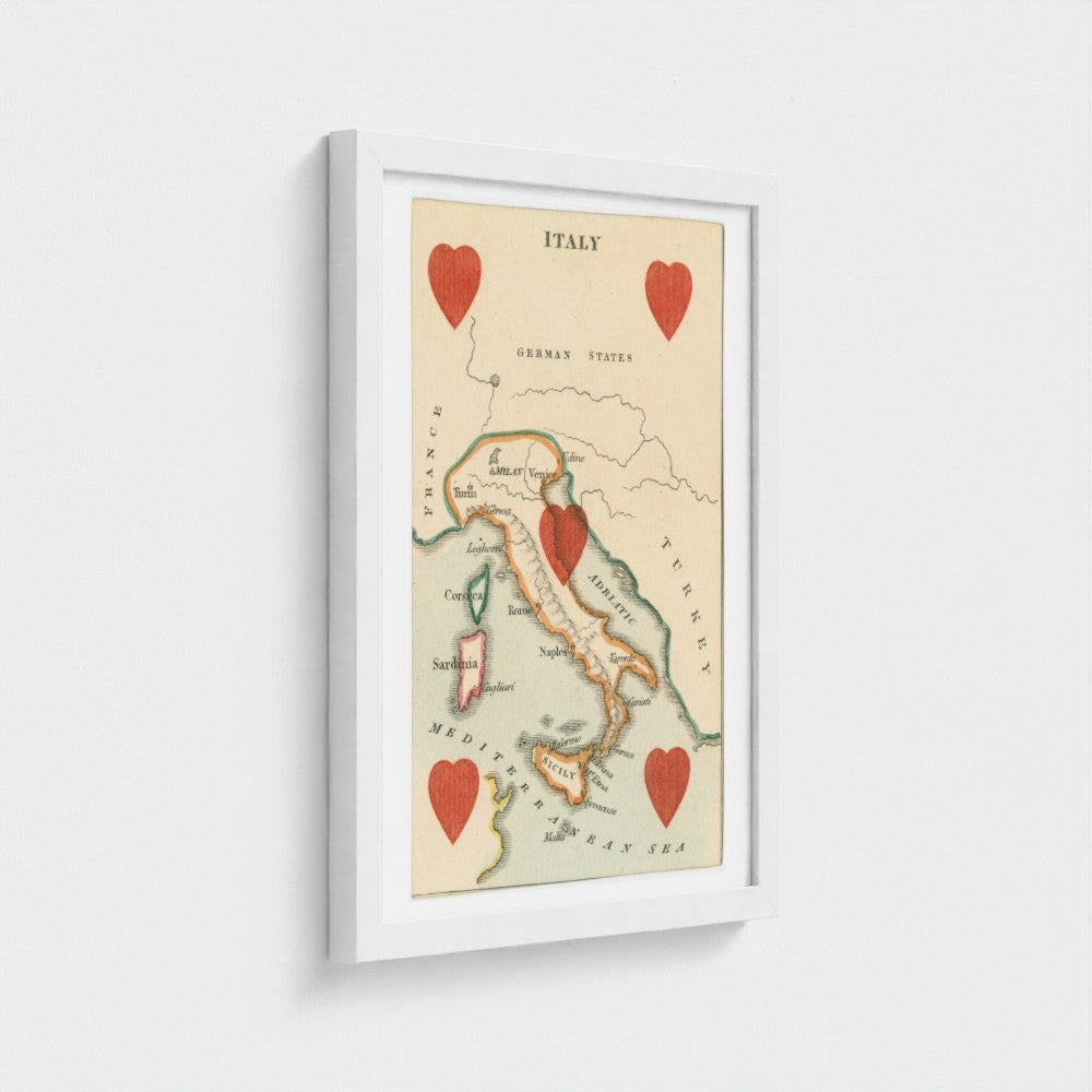 Vintage Italian  playing card print (c1850s) by William and Henry Rock