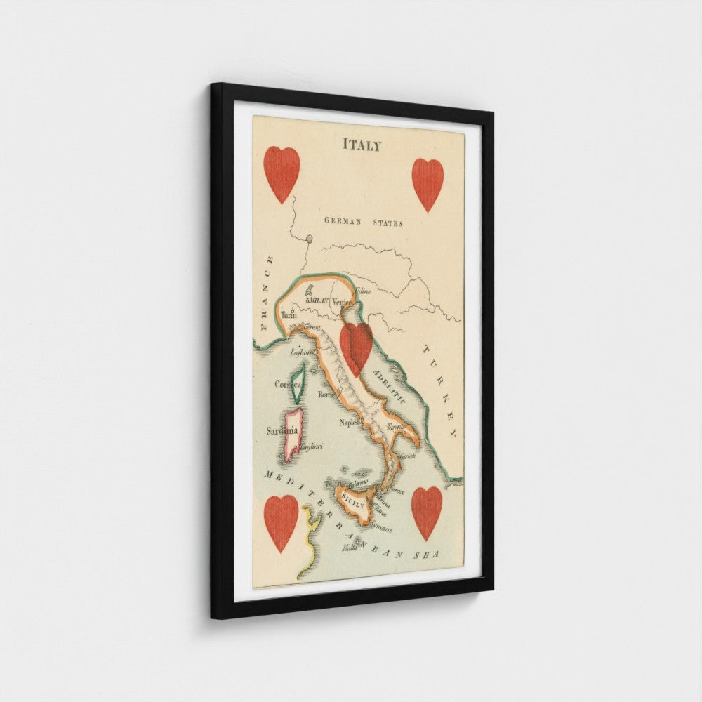 Vintage Italian  playing card print (c1850s) by William and Henry Rock