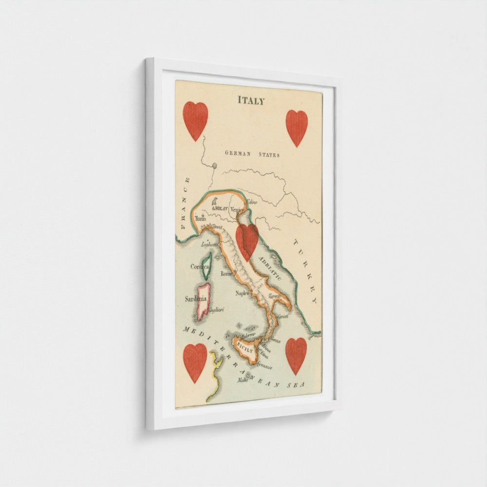 Vintage Italian  playing card print (c1850s) by William and Henry Rock