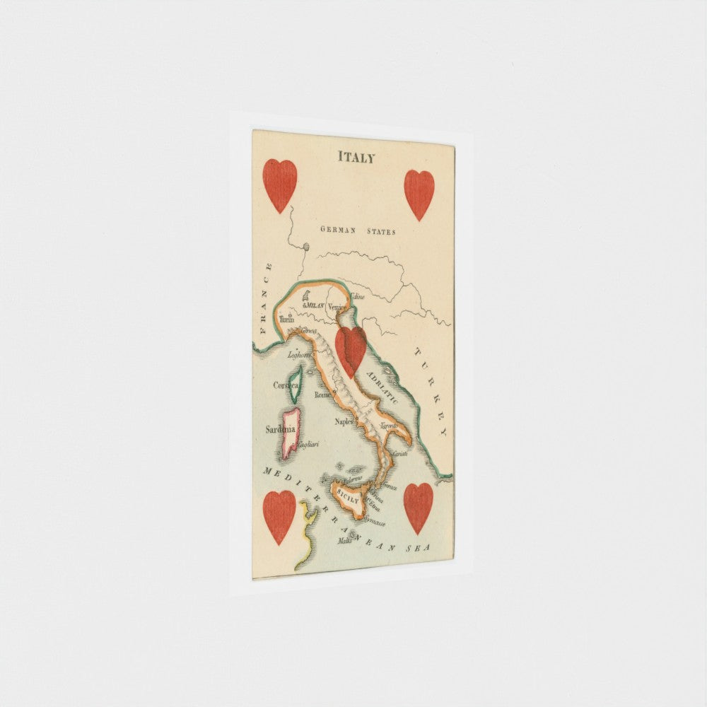 Vintage Italian  playing card print (c1850s) by William and Henry Rock